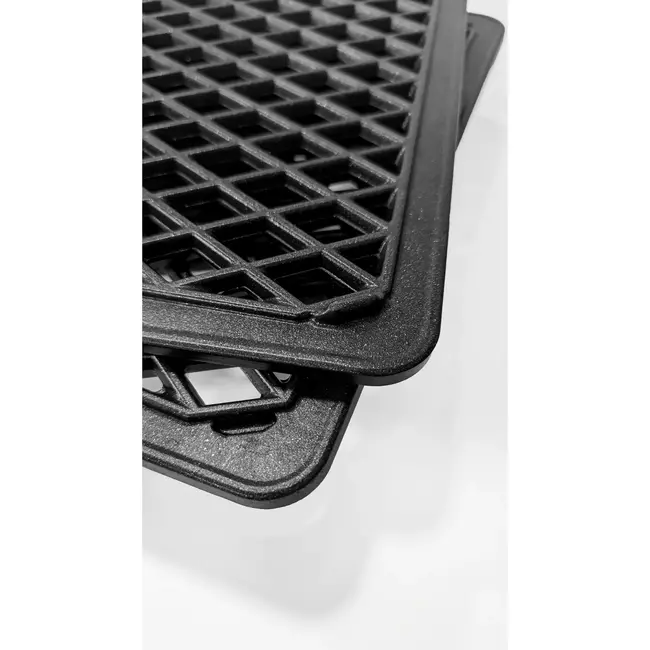 AMT Gastroguss Dubbelzijdige BBQ Grillplaat – Perforatie – Handgegoten Aluminium – 53x33 cm