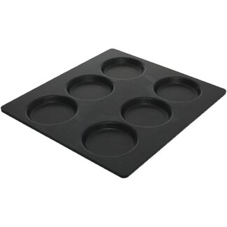 AMT Gastroguss Gastronorm bakvormenplaat GN 2/3 dikte 3 mm met 6 bakvormen LOTAN® antiaanbaklaag voor oven