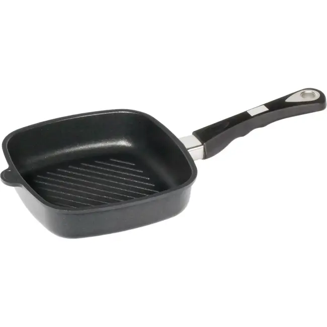 AMT Gastroguss Vierkante grillpan – 20x20 cm – Geschikt voor alle warmtebronnen – Oven- en vaatwasserbestendig