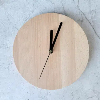 HOCHO Massief Beukenhouten Wandklok – Ø240x20 mm – Scandinavisch Design