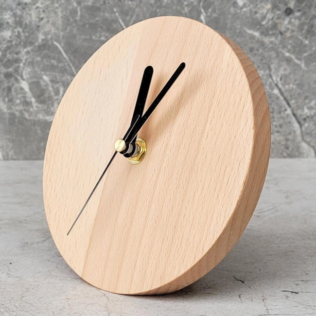 HOCHO Massief Beukenhouten Staande Klok – Ø150x15 mm – Minimalistisch Design