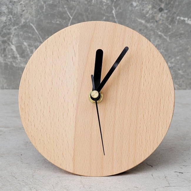 HOCHO Massief Beukenhouten Staande Klok – Ø150x15 mm – Minimalistisch Design