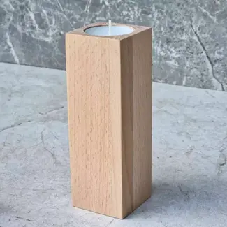 HOCHO Beukenhouten Waxinelichthouder – 50x50x150 mm – Elegant Design