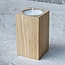 HOCHO Eikenhouten Waxinelichthouders – Set van 4