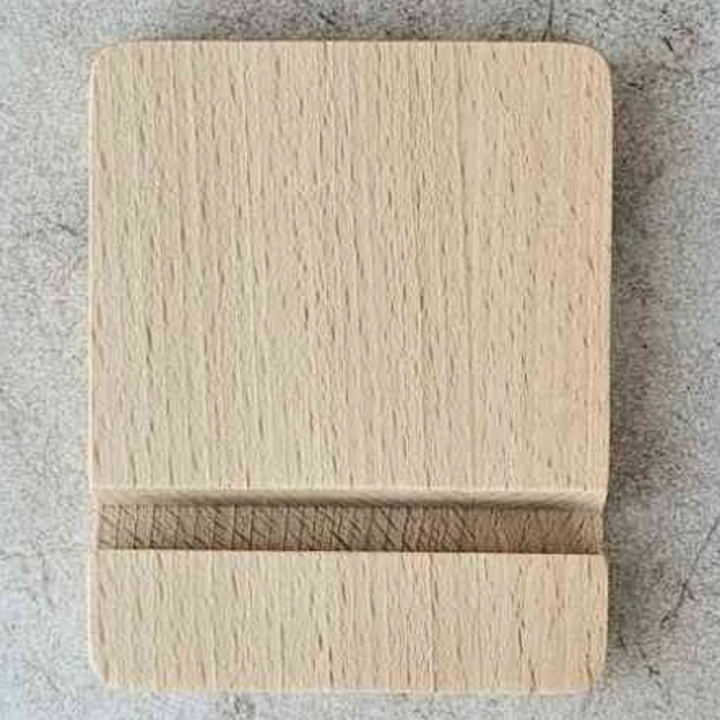 HOCHO Beukenhouten Telefoonstandaard 100x80x15 mm – Stijlvol en Personaliseerbaar