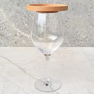HOCHO Beukenhouten Wijnglas Deksel 90x15 mm – Met Snackplateau voor Hapjes