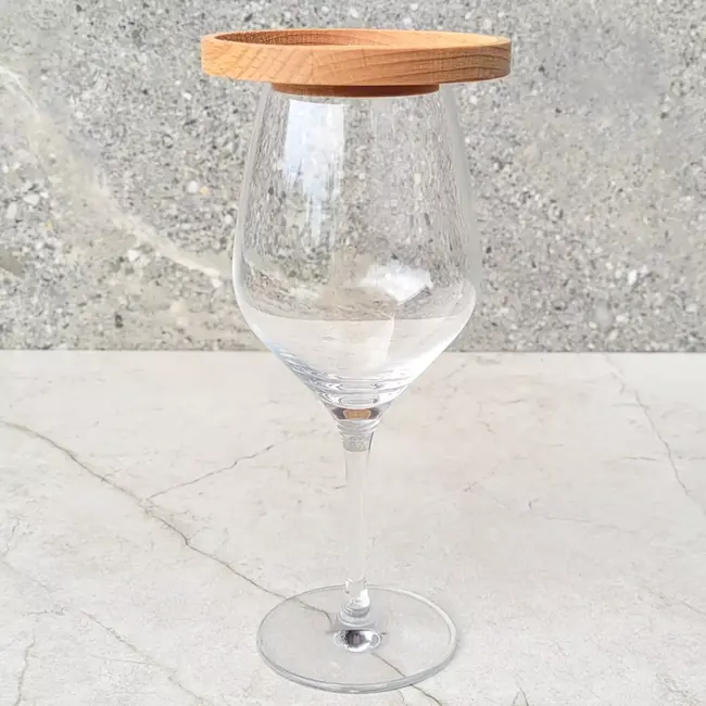HOCHO Beukenhouten Wijnglas Deksel 90x15 mm – Met Snackplateau voor Hapjes