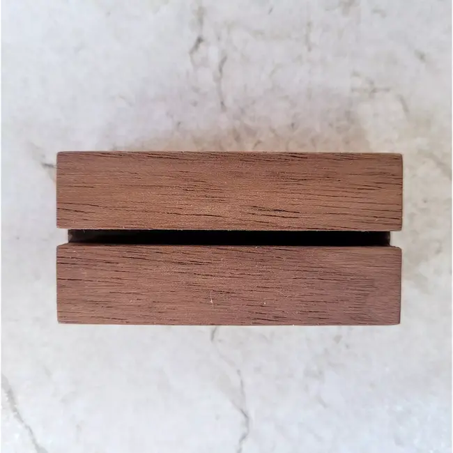 HOCHO Walnotenhouten Kaartenhouder 60x30x20 mm – Compact en Stijlvol