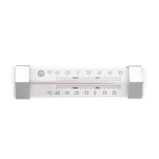 HENDI Koelkastthermometer – Horizontaal model – Meetbereik -40 tot 20 °C – Ophanghaken – 123x30x19 mm