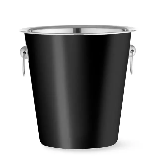 BarUp Zwarte wijnkoeler – 3,3L – RVS ringoren – Ø 220 mm – stijlvol en functioneel