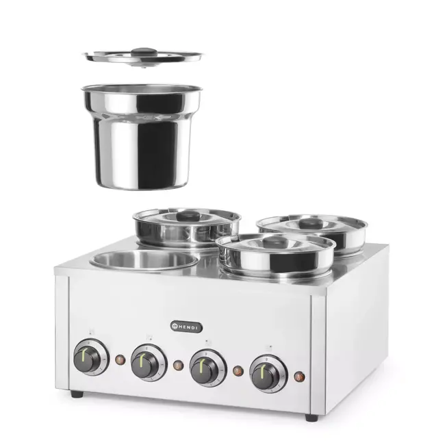 HENDI Thermosysteem 4 – 16L – Instelbare temperatuur – RVS pannen – 800W