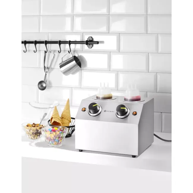 HENDI Dubbele sauswarmer – roestvrij staal – 1,3L – instelbare temperatuur – 220-240V – 400W