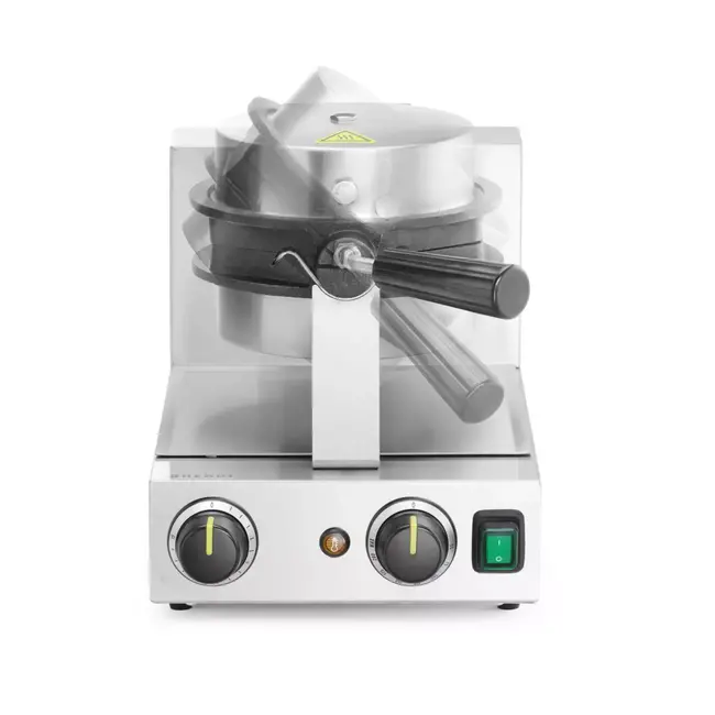 HENDI Draaibare wafelmaker – Bubbelwafels – RVS – Non-stick – 20 wafels per uur