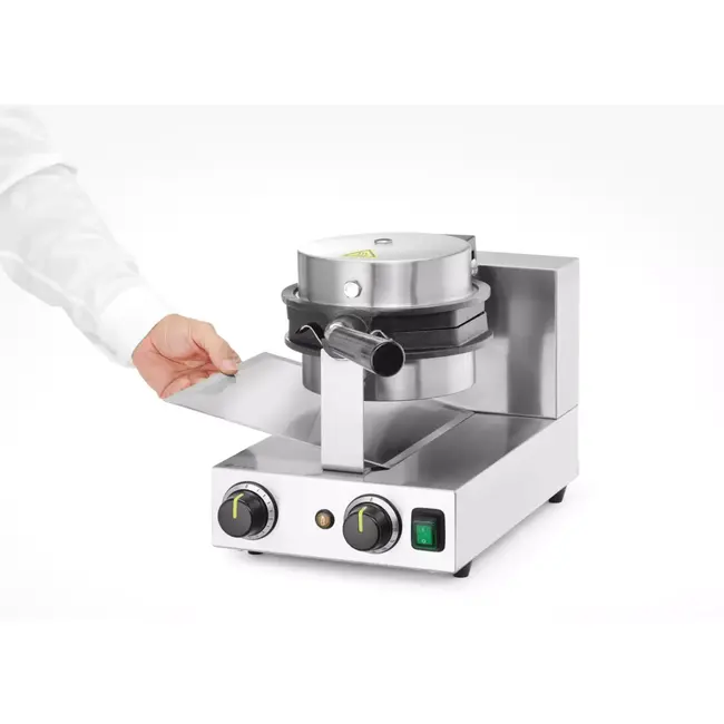 HENDI Draaibare wafelmaker – Bubbelwafels – RVS – Non-stick – 20 wafels per uur