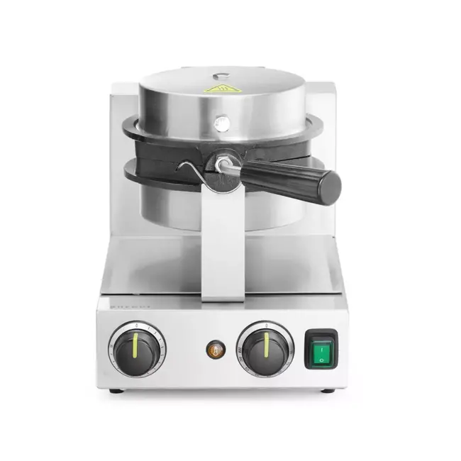 HENDI Draaibare wafelmaker – Bubbelwafels – RVS – Non-stick – 20 wafels per uur