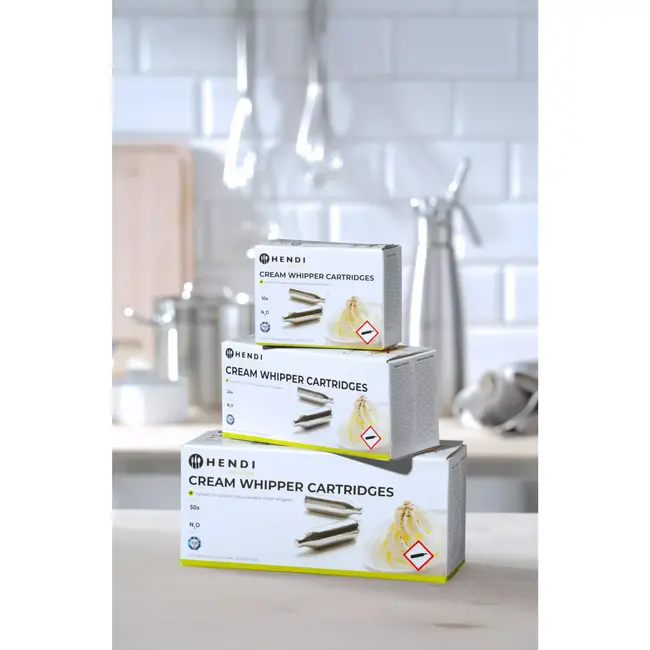 HENDI Slagroompatronen – 24 stuks – Universeel – Lang houdbaar – Voor professioneel en thuisgebruik