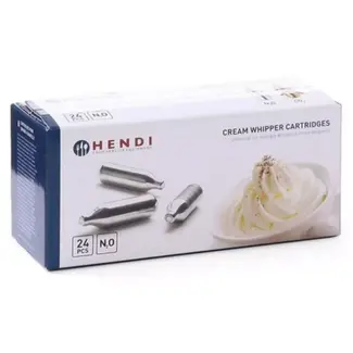 HENDI Slagroompatronen – 24 stuks – Universeel – Lang houdbaar – Voor professioneel en thuisgebruik