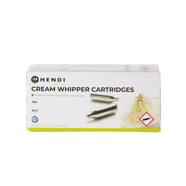 HENDI Slagroompatronen – 50 stuks – Staal – Niet navulbaar – Lang houdbaar