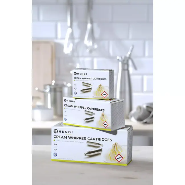 HENDI Slagroompatronen – 50 stuks – Staal – Niet navulbaar – Lang houdbaar