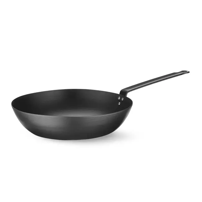 HENDI Wok – Carbon Staal – Ergonomische Handgreep – Ø30 cm – 53 cm Lengte