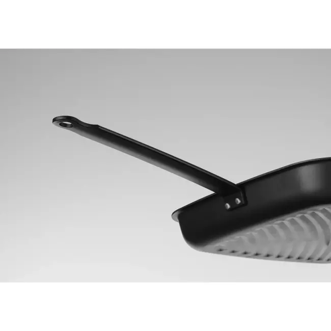 HENDI Vierkante grillpan – carbon staal – 480x282x80 mm – ergonomische handgreep – geïntegreerde tuit