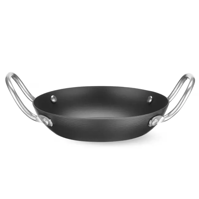 HENDI Serveerpan – Carbon Staal – Ø164x195 mm – Ovenbestendig tot 250°C – Ergonomische Handgrepen