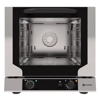 HENDI Compacte heteluchtoven – vochtinjectie – roestvrij staal – 4 trays – energiezuinig – 590x709x589 mm
