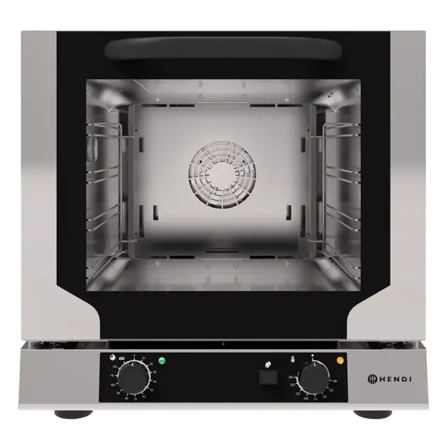 HENDI Compacte heteluchtoven – vochtinjectie – roestvrij staal – 4 trays – energiezuinig – 590x709x589 mm