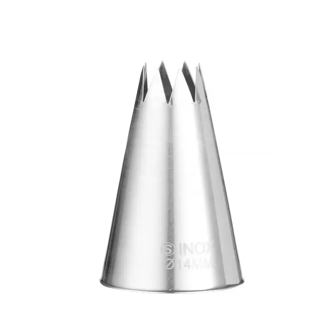 HENDI Set van 7 stervormige spuitmondjes – veelzijdige maten voor decoratie – ø6-18 mm