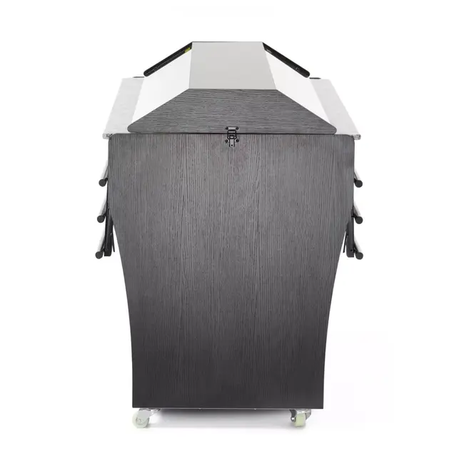 Arktic Saladebuffet display – Roestvrij staal & multiplex – 4 GN 1/1 containers – Verlichting & zwenkwielen – 1490x765x1370 mm