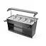 Arktic Saladebuffet display – Roestvrij staal & multiplex – 4 GN 1/1 containers – Verlichting & zwenkwielen – 1490x765x1370 mm
