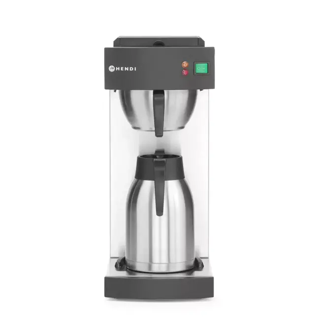 HENDI Filter koffiezetapparaat – 2L – RVS – Veiligheidsfuncties – Snelle zetduur