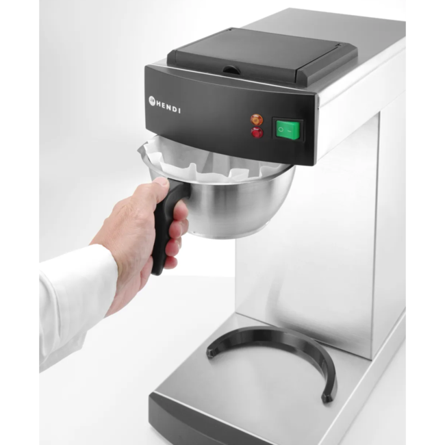 HENDI Filter koffiezetapparaat – 2L – RVS – Veiligheidsfuncties – Snelle zetduur