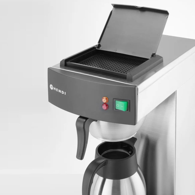 HENDI Filter koffiezetapparaat – 2L – RVS – Veiligheidsfuncties – Snelle zetduur