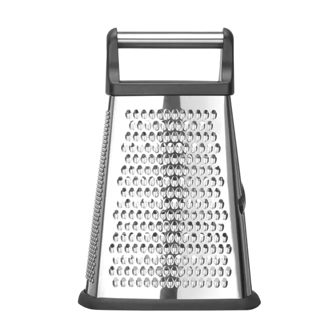 HENDI Vierzijdige rasp met container – roestvrij staal – antislipbasis – 158x130x310 mm