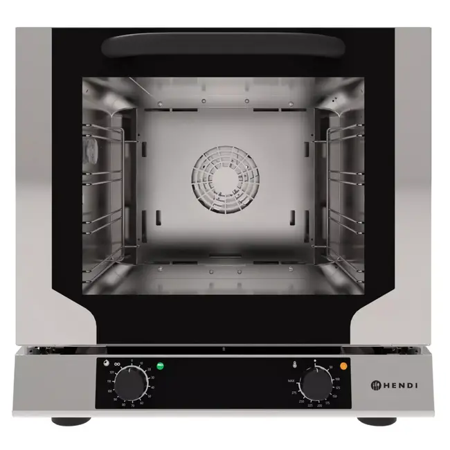 HENDI Compacte heteluchtoven – RVS – Veilig en efficiënt – 4 aluminium trays – 590x709x589 mm