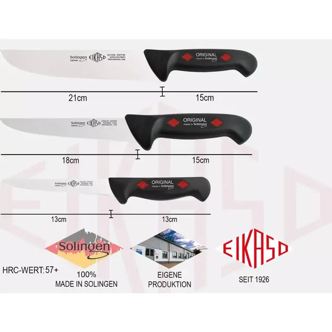 Eikaso Solingen Solingen Messenset – 3-Delig – Uitbeenmes, Steekmes & Vleesmes – Gemaakt in Solingen – Ergonomisch Ontwerp