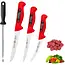 Eikaso Solingen Slagersmessenset 4-Delig – Breed & Gebogen Uitbeenmes – Incl. Wetstaal – Rood – Solingen Duitsland