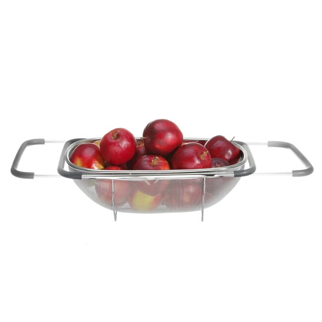 HENDI Uitschuifbaar gootsteenvergiet – roestvrij staal – antislip handgrepen – vaatwasmachinebestendig