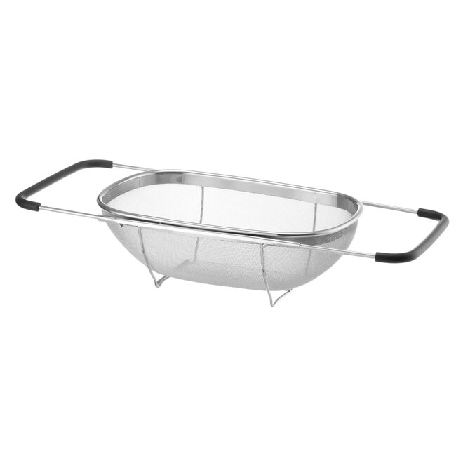 HENDI Uitschuifbaar gootsteenvergiet – roestvrij staal – antislip handgrepen – vaatwasmachinebestendig