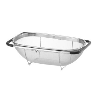 HENDI Uitschuifbaar gootsteenvergiet – roestvrij staal – antislip handgrepen – vaatwasmachinebestendig