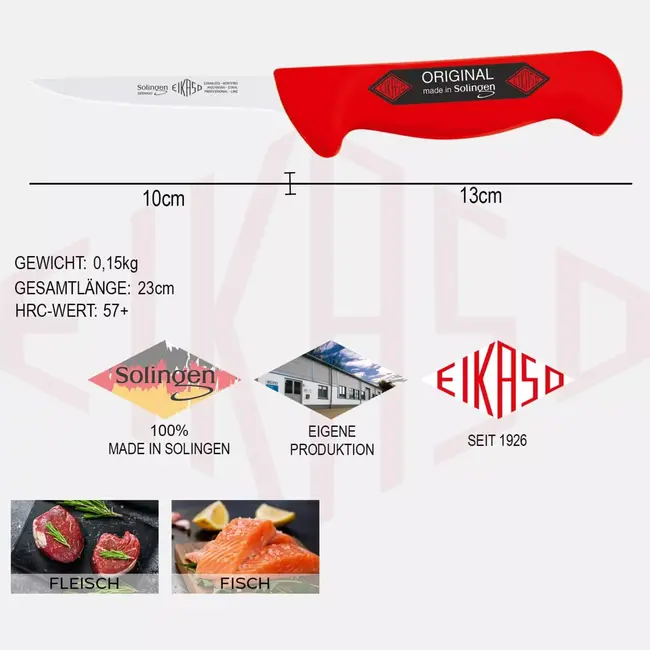 Eikaso Solingen Slagersmessenset – 2-delig – Rood Handvat – Uitbeenmes & Vleesmes – 1,4116 Staal – Solingen Duitsland