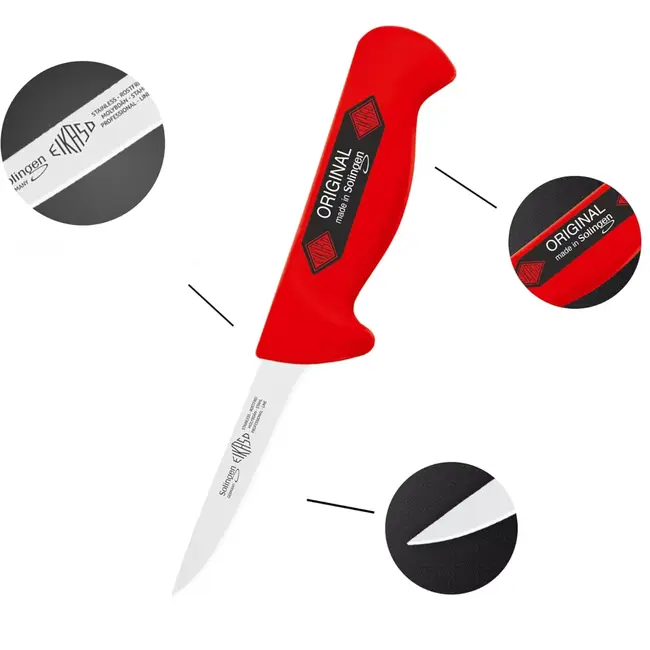 Eikaso Solingen Slagersmessenset – 2-delig – Rood Handvat – Uitbeenmes & Vleesmes – 1,4116 Staal – Solingen Duitsland