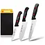 Eikaso Solingen Keukenmessenset – 3-delig – Santokumes met Kuiltjes & Universeelmessen – Zwart – Solingen