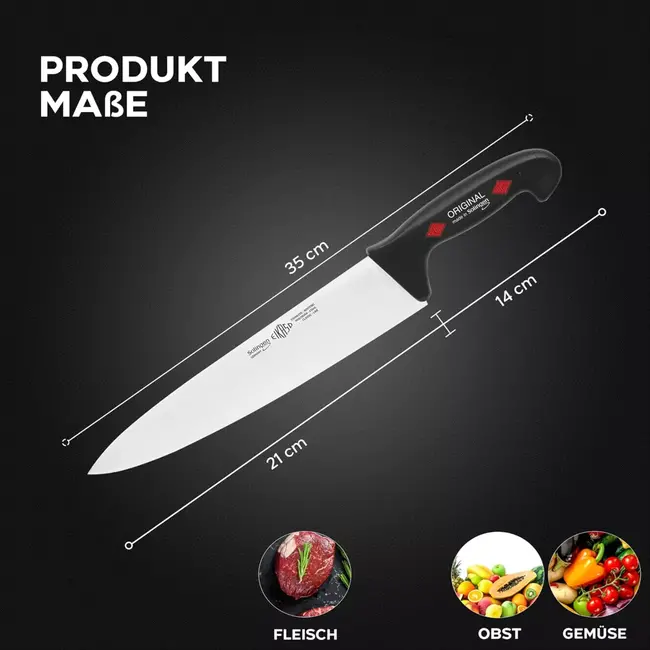 Eikaso Solingen 4-delige Messenset Zwart – Koksmes, Broodmes, Santokumes & Aanzetstaal – Solingen