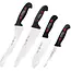 Eikaso Solingen 4-delige Messenset – Uitbeenmes, Santokumes, Broodmes & Koksmes – Zwart Handvat – Solingen
