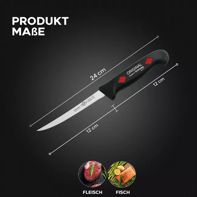 Eikaso Solingen 4-delige Messenset – Uitbeenmes, Santokumes, Broodmes & Koksmes – Zwart Handvat – Solingen