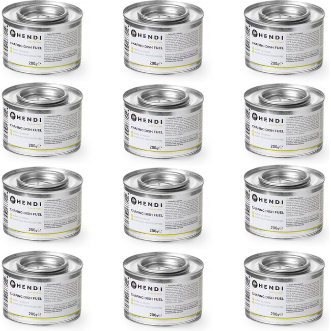 HENDI Brandpasta voor chafing dish – 12 stuks – ethanol – 3 uur brandduur – 200g