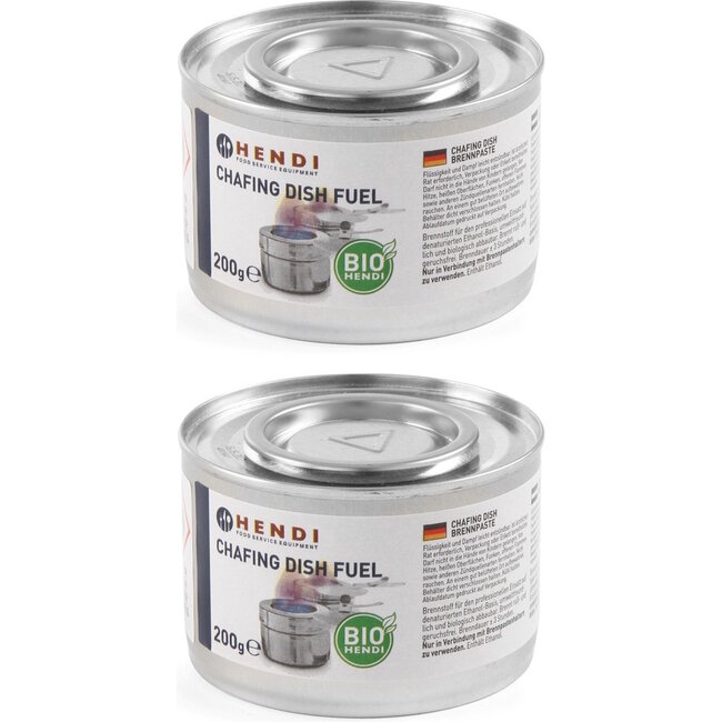 HENDI Brandpasta voor chafing dish – ethanol – 3 uur brandduur – 200g – roet- en geurloos – 2 stuks