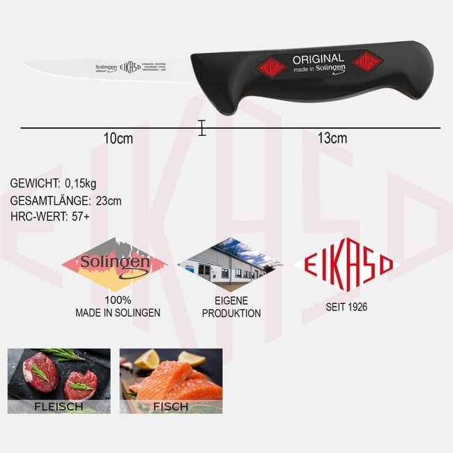 Eikaso Solingen Messenset – 2-delige Slagersmessenset – Uitbeenmes 10 cm & Vleesmes 13 cm – Solingen